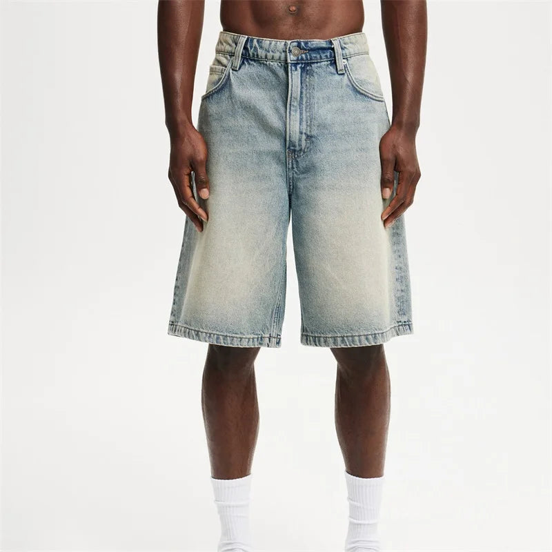 CakeBoi Vintage Washed Relaxed Denim Shorts – High Waist Streetwear CakeBoi Apparel & Co. LLC