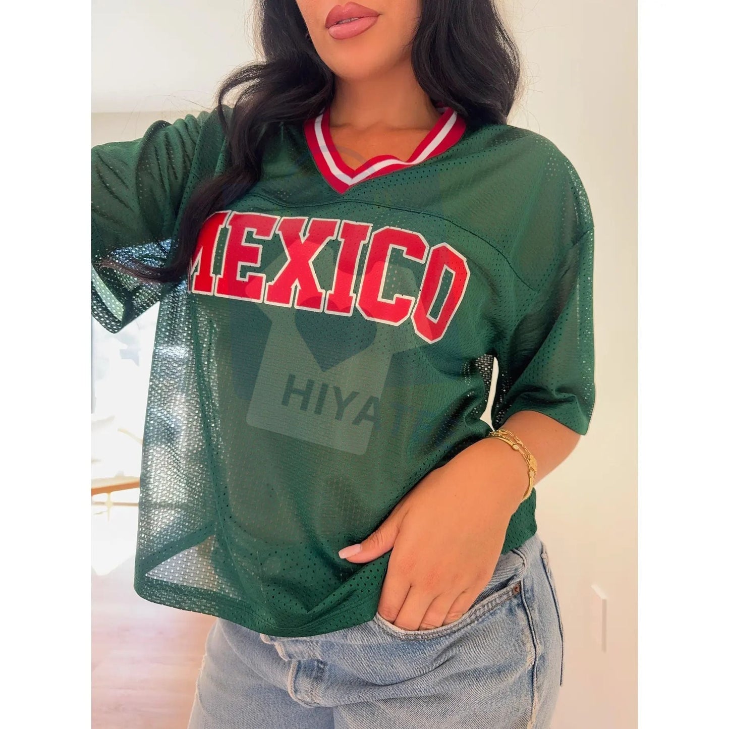 CakeBoi Mexico Dark Green Jersey – Classic Streetwear Style Tee | Unisex Mesh Hiyatee