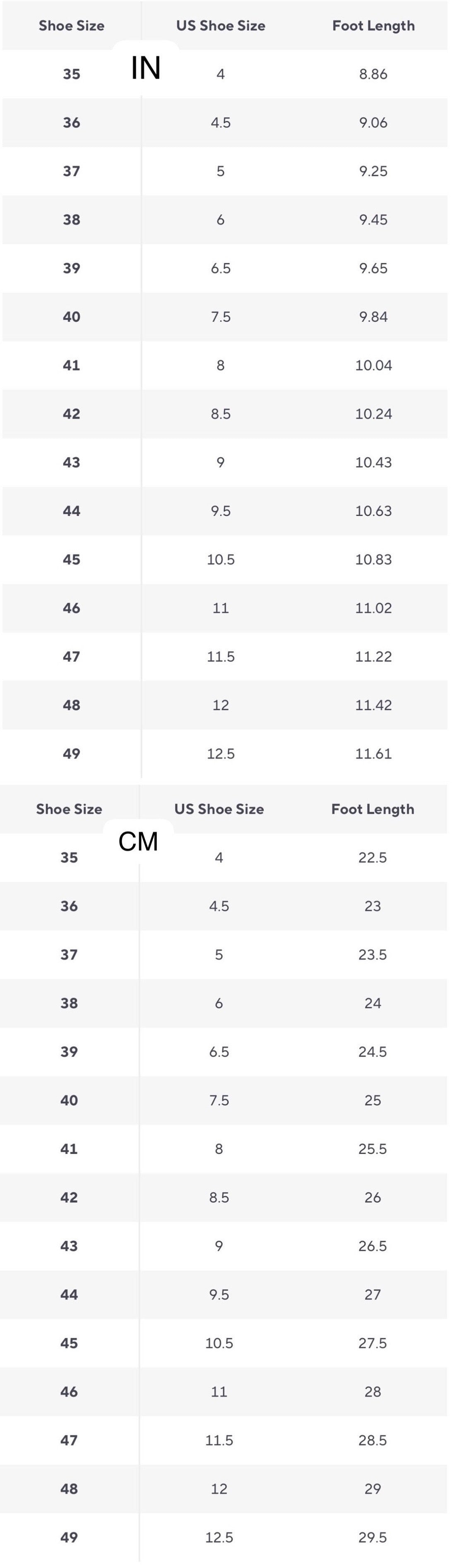Size Chart