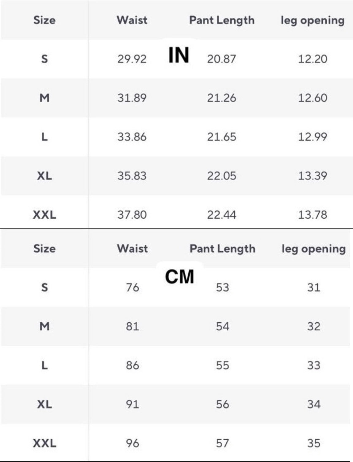 Size Chart