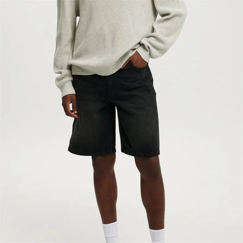 CakeBoi Vintage Washed Relaxed Denim Shorts – High Waist Streetwear CakeBoi Apparel & Co. LLC