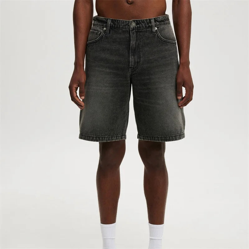 CakeBoi Vintage Washed Relaxed Denim Shorts – High Waist Streetwear CakeBoi Apparel & Co. LLC