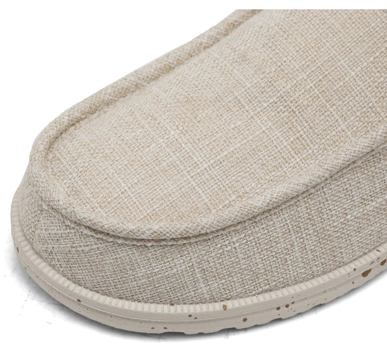 Close-up of a beige slipper with textured surface