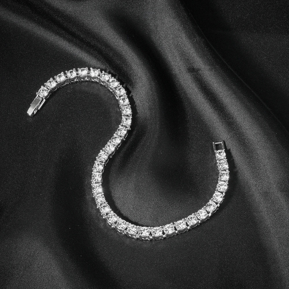 CakeBoi Iced Out Tennis Chain – Silver Necklace & Bracelet Set CakeBoi Apparel & CO.