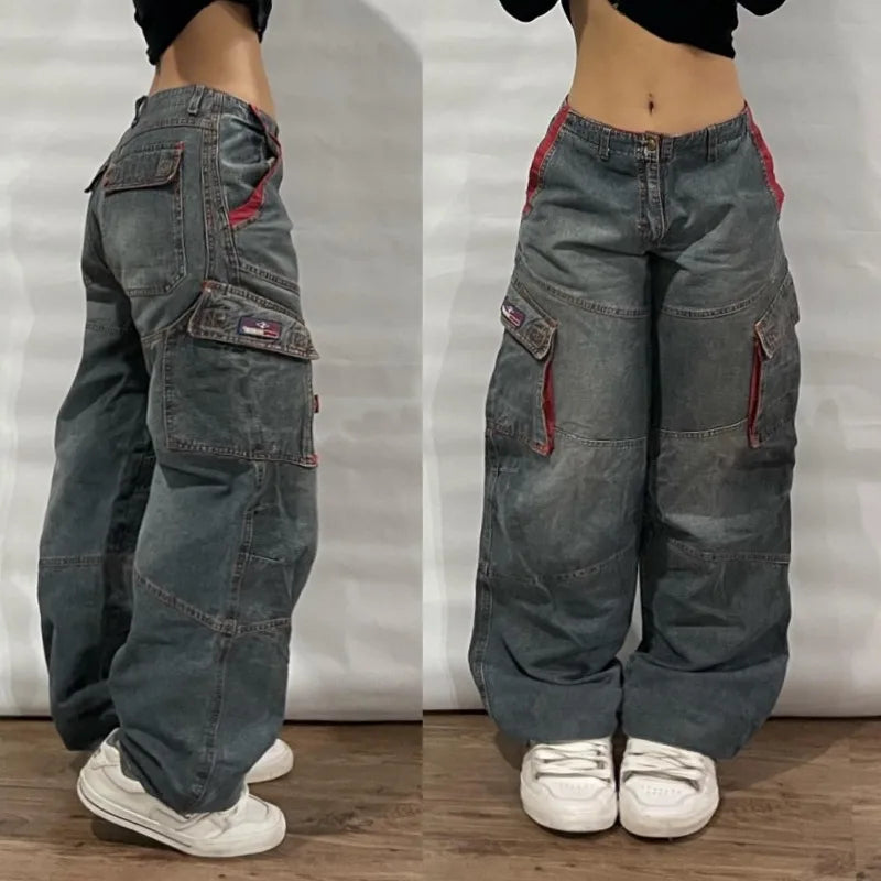 CakeBoi Unisex Y2K Multi-Pocket Baggy Jeans – Gothic Streetwear CakeBoi Apparel & CO .