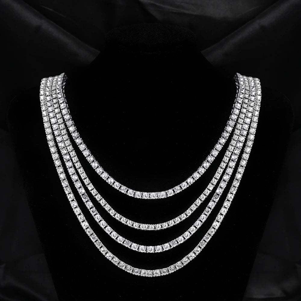 CakeBoi Iced Out Tennis Chain – Silver Necklace & Bracelet Set CakeBoi Apparel & CO.