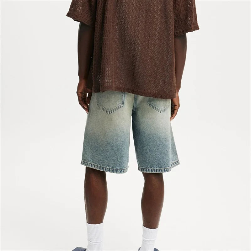 CakeBoi Vintage Washed Relaxed Denim Shorts – High Waist Streetwear CakeBoi Apparel & Co. LLC