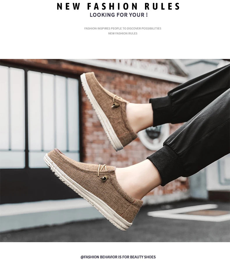 Brown shoes worn by a person with a blurred background