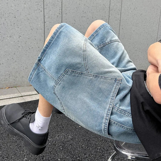 CakeBoi Baggy Harajuku Drawstring Denim Shorts – Y2K Streetwear CakeBoi Apparel & Co. LLC
