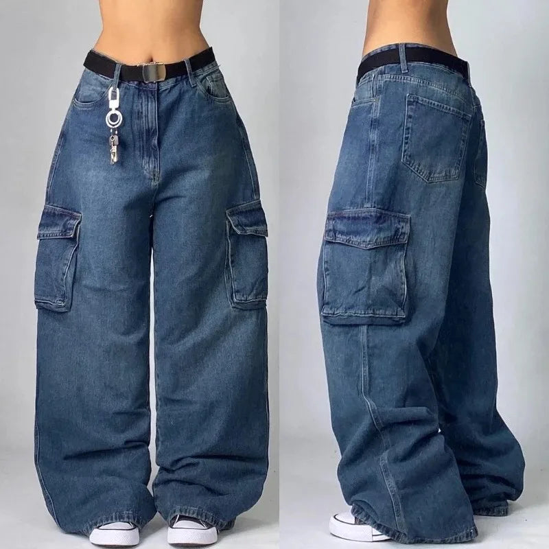 CakeBoi Unisex Y2K Multi-Pocket Baggy Jeans – Gothic Streetwear CakeBoi Apparel & CO .