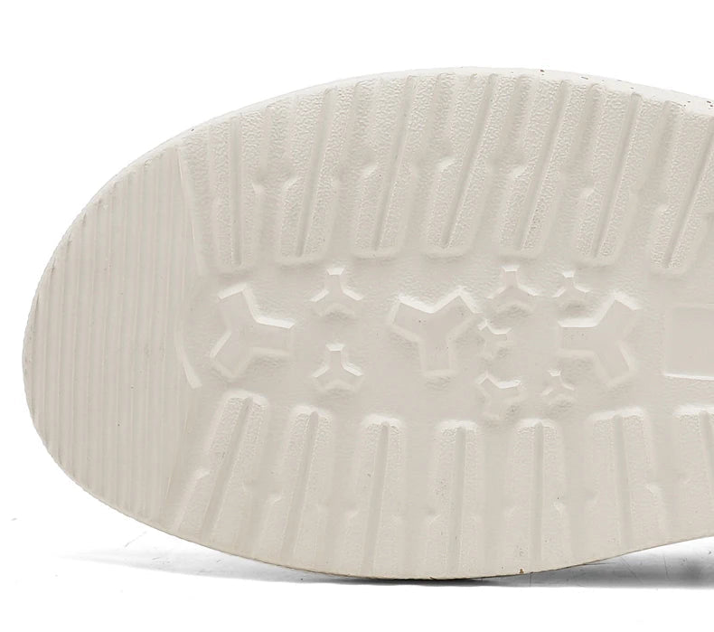 Close-up of a white shoe sole on a white background
