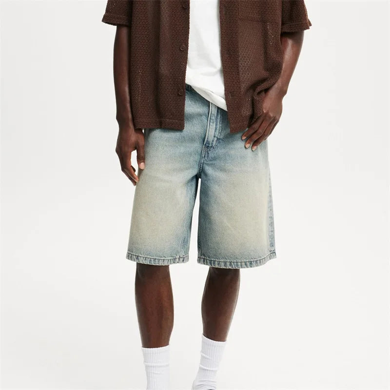 CakeBoi Vintage Washed Relaxed Denim Shorts – High Waist Streetwear CakeBoi Apparel & Co. LLC