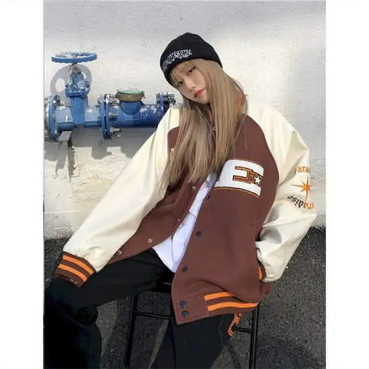 CakeBoi Color Block Patchwork Varsity Jacket – Unisex Streetwear Stevvex