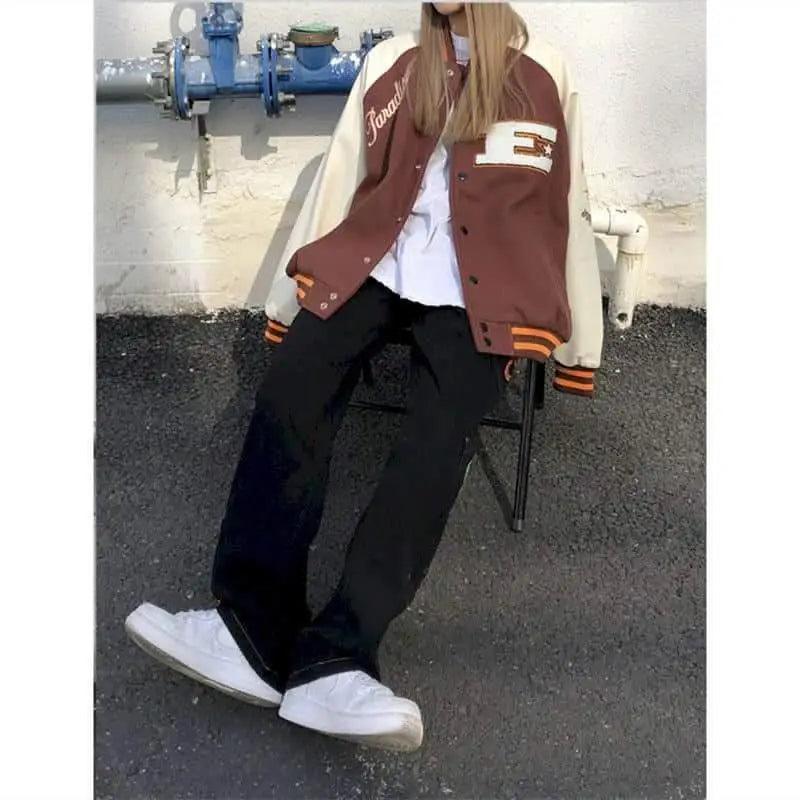 CakeBoi Color Block Patchwork Varsity Jacket – Unisex Streetwear Stevvex