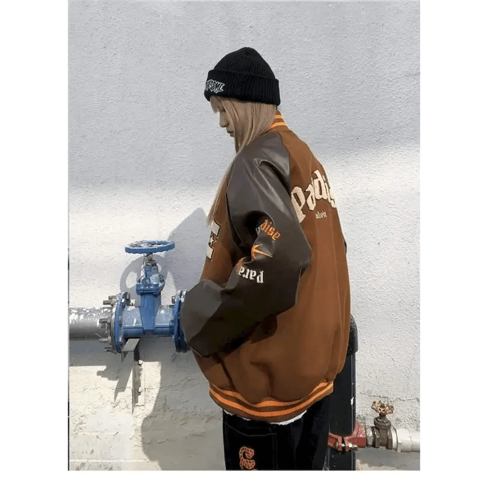 CakeBoi Color Block Patchwork Varsity Jacket – Unisex Streetwear Stevvex