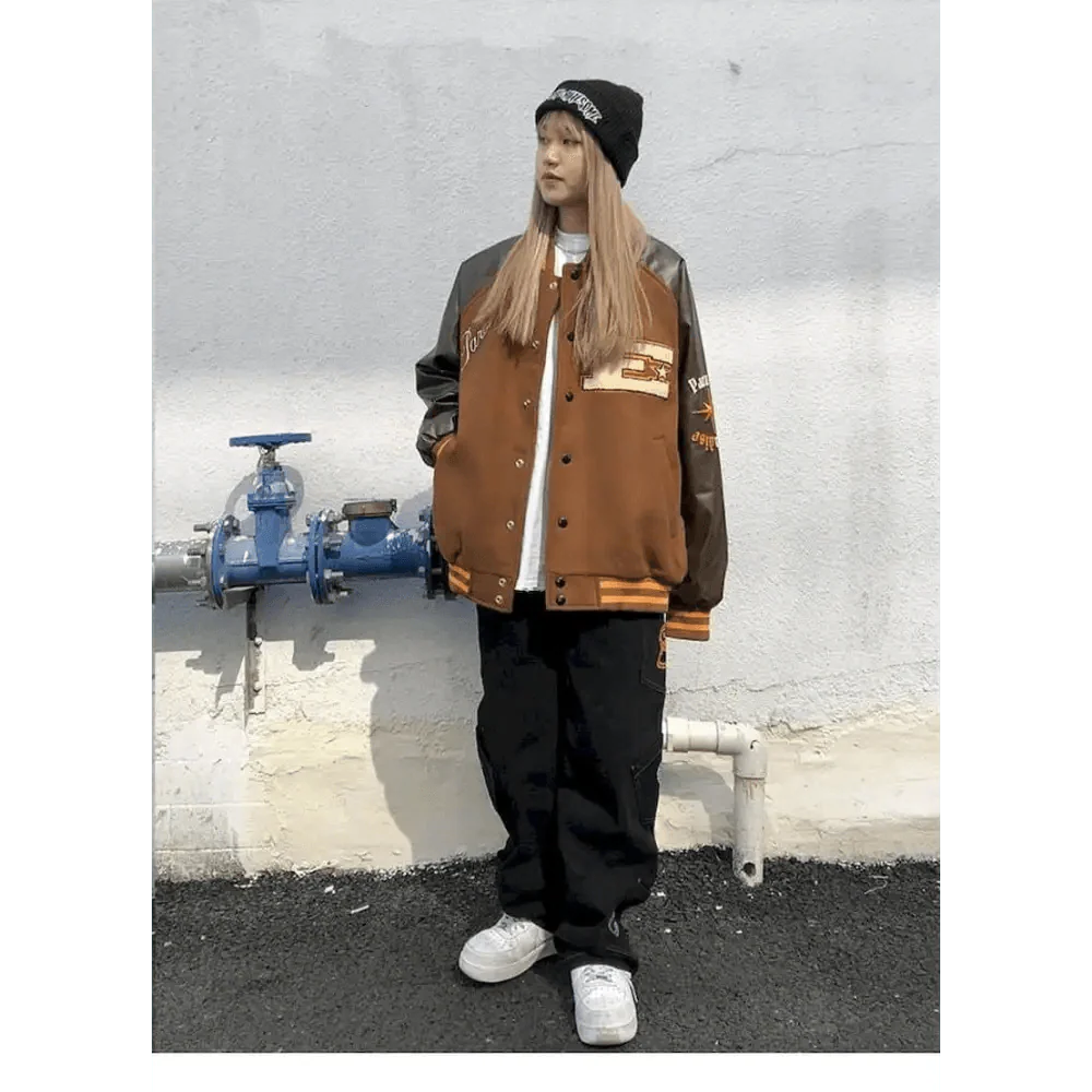 CakeBoi Color Block Patchwork Varsity Jacket – Unisex Streetwear Stevvex