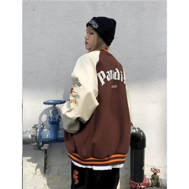 CakeBoi Color Block Patchwork Varsity Jacket – Unisex Streetwear Stevvex