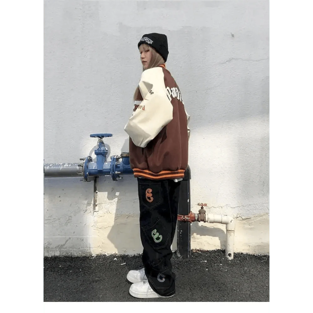 CakeBoi Color Block Patchwork Varsity Jacket – Unisex Streetwear Stevvex