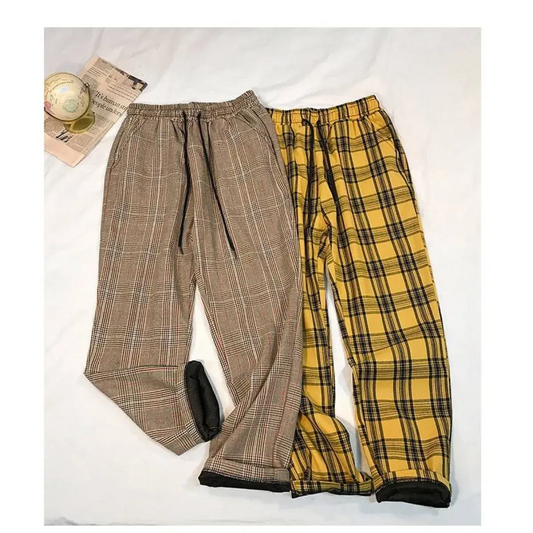 `CakeBoi – Women's High Waist Plaid Pants