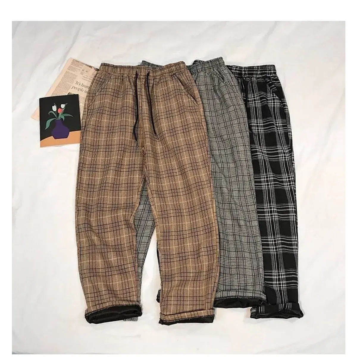 `CakeBoi – Women's High Waist Plaid Pants